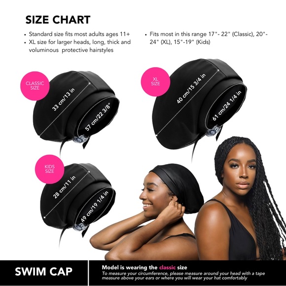 Hairbrella Satin-Lined Waterproof, Adjustable Swim Cap - Picture 7 of 16